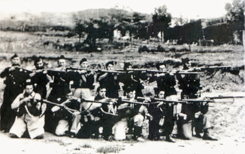 Milicianos del batallón Bakunin en Txibiarte